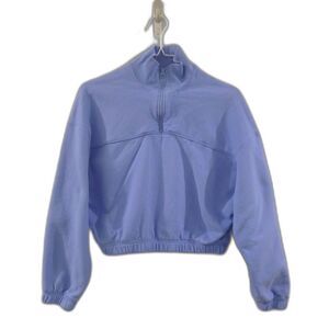 Weekday Low Zip Front Sweatshirt - Blue XS